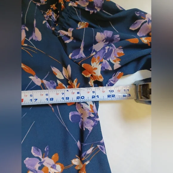 Zac & Rachel Navy Blue With Purple And Orange Flowers - Picture 8 of 12